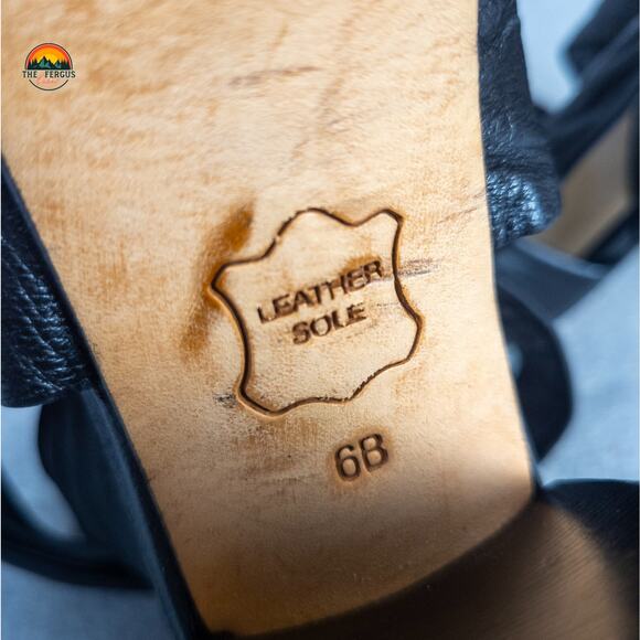 Talbots Strappy Sandal Black Leather Wrap Straps Block Heel Prep Women's Size 6B - Picture 8 of 12